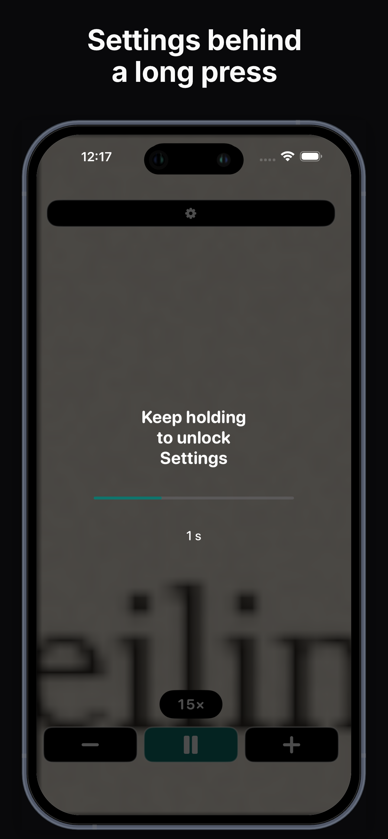 All settings, one long press